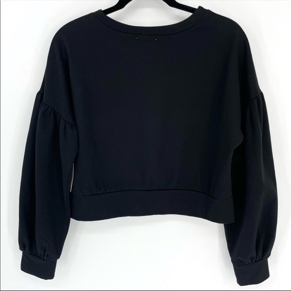 NWT ABOUND Women's Porpoise Cozy Crew Neck Cropped Black Sweatshirt Size S - Picture 5 of 6